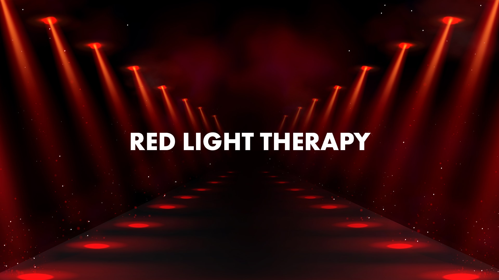 red lights with copy reading red light therapy