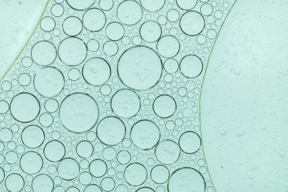 Microscopic view of a pale green bubble texture